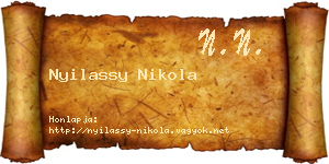 Nyilassy Nikola névjegykártya